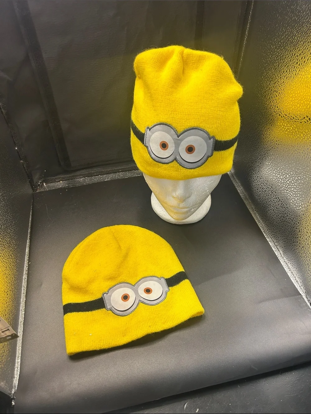 Kids Yellow Minion-Inspired Beanie Hat